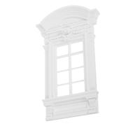 UKCOCO Dollhouse Craft Window Kit Plastic Miniature European Style with Roman Columns and Badges for DIY Tiny House Projects and Model Enthusiasts