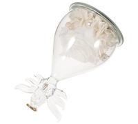 UKCOCO Dôme de Fleur Éternelle Blanche sous Cloche en Verre avec Figurine d'ange, Décoration Romantique Saint-Valentin, Ornement Floral Solide pour Bureau et Intérieur, Présent Charmant
