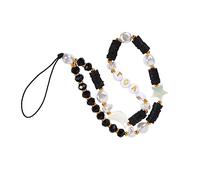 UKCOCO Dragonne Téléphone Perles avec Charms Lune et Sangle Perte Argile pour Smartphone Accessoire Pratique et Aesthétique