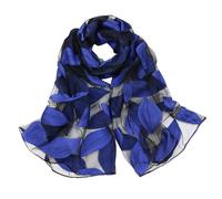 UKCOCO Écharpe été Organza Bleu à Motif Foulard Femme Uv Cape pour Plage et Protection Solaire Accessoire Mode Féminin