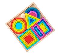 UKCOCO Éducatif Bois Coloré pour Tout Petits Jeu Dapprentissage des Formes Couleurs Cadeau pour Garçons et Filles et Sûr pour Garçon Fille