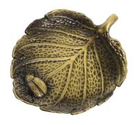 UKCOCO Encrier de Calligraphie en Cuivre Bronze Plat à Encre et Repose-pinceau Décoratif, Accessoire Compact et Portable pour Papeterie Calligraphique et Bureau, Plaque D'encre