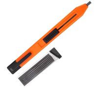 UKCOCO Ensemble Crayon Mécanique pour Travail du Bois 1 Pièce 6 Mines Recharge, Crayon de Chantier Rectangulaire Anti-roulis, Marqueur Professionnel Solide et Résistant à L’humidité,