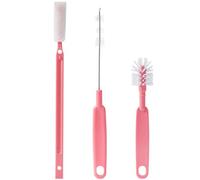 UKCOCO Ensemble de 1 Goupillon Pratique pour Bouteille Rose Brosse en Nylon et Abs, Design Suspendu Crochet, pour Nettoyer Bouteilles et Pailles