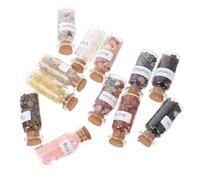 UKCOCO Ensemble de 12 Bouteilles en Verre avec Cristaux Naturels pour Décoration de Bureau, Stockage D'objets Petits, pour Amitié et Décoration de Mariage Couleur Couleur Aléatoire