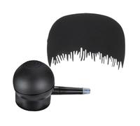 UKCOCO Ensemble de 2pcs Applicateurs Spray et Peignes pour Fibres Capillaires Noirs en Plastique et Silicone pour Soin Cheveux Fins, Facile à Transporter, pour Voyages
