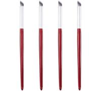 UKCOCO Ensemble de 4 Pinceaux à Ongles pour Nail Art Professionnel, Brosses à Dessin pour Gel et Acrylique, Poils Souples en Bois Rouge, Outils Précis pour Manucure et Décoration