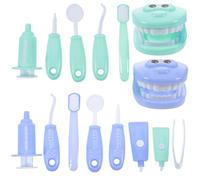 UKCOCO Ensemble de Jeu de Dentiste pour Garçon et Filles 2 Sets Éducatif d'Imitation Accessoires en Plastique Bleu Foncé et Vert Coffret d'Outils de Simulation pour Éveil et