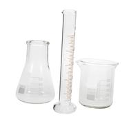 UKCOCO Ensemble de Matériel de Laboratoire en Verre 50 Ml Bécher Gradué, Fiole Conique et Éprouvette Graduée Kit de Verrerie Scientifique pour Mesures Précises en Laboratoire Industriel