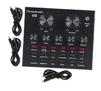 UKCOCO Ensemble de Mixage Audio Professionnel Microphone à Condensateur Carte Son Externe USB pour Streaming Direct et Karaoké Effets Sonores Réglables Compact et Pratique