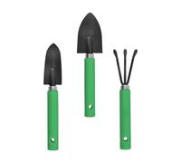 UKCOCO Ensemble D'outils de Jardinage 3 Pièces Miniatures en Acier Inoxydable Vert Noir, Kit de Transplantation pour Plantes Succulentes, Bonsaï et Fleurs D’intérieur, Accessoire Compact