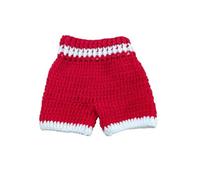 UKCOCO Ensemble Photo -Né Rouge Moufles et Pantalon Tricotés Doux Accessoires de Photographie pour Bébé Costume Créatif pour Séances Photo et Présents Naissance