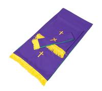 UKCOCO Ensemble Réversible de Parament D’autel Chrétien 3 Pièces Vert et Violet, Linge Liturgique en Tissu Résistant avec Marque-page Brodé, Accessoires de Chaire pour Offices Religieux
