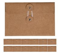UKCOCO Enveloppes en Papier Kraft Marron Lot de 20 pour Rangement Sécurisé et Accès Facile Vintage avec Fermeture à Cordon pour Bureau et Étude