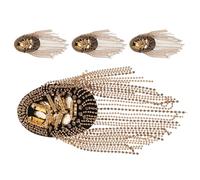 UKCOCO Épaulettes à Franges Dorées Broche 2 Paires pour Costume Accessoires de Déguisement Femmes Épaulette pour Robe Décoration Vintage Élégante pour Cérémonie et Cosplay