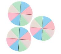 UKCOCO Éponge à Maquillage Triangulaire en Latex Lot de 3 Sets de 24 Pièces Éponge à Fond de Teint Douce et Pratique Maquillage Liquide et Poudré Accessoire de Beauté Pratique