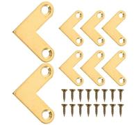 UKCOCO Équerres d'angle en Cuivre L 90 Degrés pour Renforcement d'angle, Fixation Facile, 8 Pièces avec Vis pour Tables et Cadres en Bois, pour Projets DIY la Maison