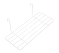 UKCOCO Étagère Droite Blanche pour Rangement Mural avec Panier Fil Métallique Support Photo et Accessoires pour Grille Murale