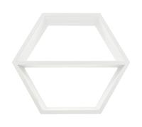 UKCOCO Étagère Murale Hexagonale en Bois Blanche Petite Tablette, Support de Rangement Décoratif Multifonction pour Chevet et Pots de Fleurs, Étagère Flottante pour Maison et Bureau