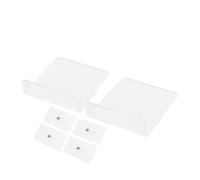 UKCOCO Étagères Murales Acrylique Transparentes 10X10Cm 2Pcs Étagères de Rangement sans Clous Décoration Murale pour Salle de Bain Économise Espace