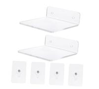 UKCOCO Étagères Murales Acryliques Transparentes sans Perçage pour Rangement Salle de Bain Cuisine Chambre Support Mural Suspendu Polyvalent pour Organisation Maison