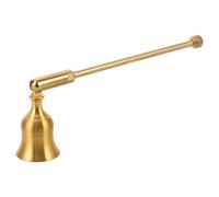 UKCOCO Éteignoir à Bougie en Métal Vintage Manche Long | Design Élégant Rétro Doré, Protège les Mains, Évite les Éclaboussures de Cire, pour Rituels et Dîners