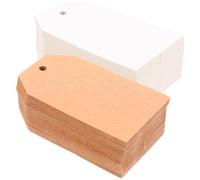 UKCOCO Étiquettes de Prix Vierges 7x4 Cm 200 Pièces Papier Blanc et Kraft Étiquettes de Solde Inscriptibles Perforées pour Bureau et Commerces