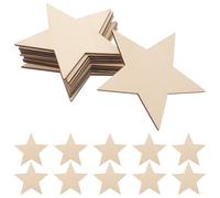 UKCOCO Étoiles en Bois Brut 30 Pcs 10,3 Cm Découpes D'étoile pour Artisanat Diy, Décorations de Noël, Art Mural, Loisirs Créatifs, Peinture et Projets Familiaux
