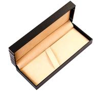 UKCOCO Étui à Stylo Unique en Cuir PU Noir Angulaire, Boîte à Stylos Vide Pratique et Élégante, pour Célébrations de Festivals et Rangement Sécurisé