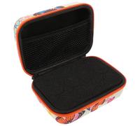 UKCOCO Étui de Transport pour Huiles Essentielles 12 Compartiments 15 ML, Paquet Organisateur en Tissu Oxford Orange Imprimé Blanc, Pochette Portable pour Voyage et Rangement des Flacons