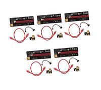 UKCOCO Extension Pci-e 1x vers 16x pour Carte Graphique, Alimentation Graphique Sécurisée, Alliage D'aluminium, Câble Multi-Couches, Pack de 5 Sets Rouge