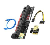 UKCOCO Extension Pci-e vers Carte Extension Pcie Adaptatrice de Minage avec Affichage LED et Témoin Lumineux pour Gpu Alimentation pour Minage