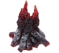 UKCOCO Feu de Camp Miniature en Résine Solide Fausses Bûches Réalistes Centre de Table Feu de Camp Décoratif pour Scènes de Jardin et Maison de Poupée Accessoire Champêtre pour Fêtes