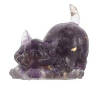 UKCOCO Figurine Chat Cristal Décor Maison et Voiture Sculpture Résine Scintillante avec Éclats de Cristal Cadeau Original pour Amoureux des Chats Ornement Artisanal Raffiné