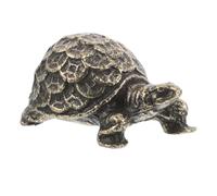 UKCOCO Figurine Tortue Feng Shui Amulette en Alliage Sculpture Rétro Décorative Petite Taille Statuette Tortue Artisanale pour Bureau et Maison Décoration Vintage Solide