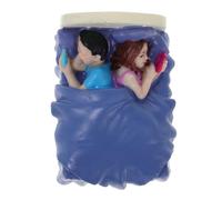 UKCOCO Figurines Couple Endormi Résine Miniature Couple Allongé sur Lit Décoration Intime pour Maison et Thérapie Sculpture Créative et Réaliste pour Renforcer Les Liens Emotionnels