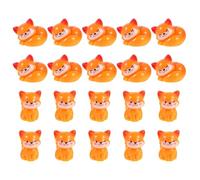 UKCOCO Figurines Mignonnes en Résine de Renard 20 Pièces, Décorations de Bureau Kawaii, Ornements Miniatures pour Activités DIY et Maison