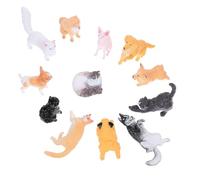 UKCOCO Figurines Miniatures d'animaux en Plastique 12 Pièces, Décor Animalier de Micropaysage, Set Miniature Chien Chat, Collection Artisanale pour Décoration Maison et Bureau, Présent