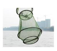 UKCOCO Filet de Pêche Pliable Rond à 3 Couches pour Pêcheur, 4 Cadres | Mailles Filet à Séchage Rapide, Retient Crevettes et Lançons, Vert Clair, Transport Facile
