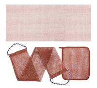 UKCOCO Filet Exfoliant Corporel en Nylon pour - 3 Pièces - Serviette Exfoliante Afro, Brosse Dorsale, Sangle Maniable pour Bain et Soin Peau