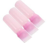 UKCOCO Flacon Applicateur de Peigne à Racine Lot de 3 Bouteille d'Huile Capillaire Design Ergonomique pour Coiffure pour Coloration et Permanente Facile à Utiliser