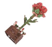 UKCOCO Fleurs Éternelles Bois Bouquet Puzzle à Monter Soi-même avec Vase Maquette De Fleur Artificielle pour Décoration De Bureau Et Loisirs Créatifs