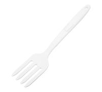 UKCOCO Fourchette à Pâtes en Silicone Résistant à L'usure, Blanche à Pois Blancs, Fourchette Alimentaire Réutilisable Cuisine, pour Spaghetti, Repas et Cuisson - Ustensile Pratique
