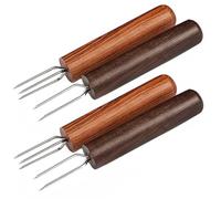 UKCOCO Fourchette D'extension de Moxibustion Portable 4 Pièces en Bois Précieux et Ébène, Prolongateur de Moxa Domestique Résistant à Haute Température, Outil Léger pour Bien-relaxation