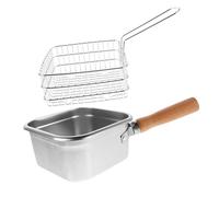 UKCOCO Friteuse portable poêle à frire avec panier marmite frite casserole de friteuse petite Panier à frire pour pot marmite à avec Acier inoxydable