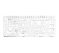UKCOCO Gabarit de Dessin Géométrique 1 Pièce en Plastique Flexible Règle de Mesure Précise pour Architectes Pochoirs Multifonctions pour Dessin Technique pour Examens et Projets
