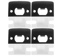 UKCOCO Gâches de Porte Acier Inoxydable Noir, Kit de Renforcement 4 Pièces Plaques de Recouvrement, Vis Noires et Sachets Auto-adhésifs, Accessoires pour Portes Intérieures et Serrures