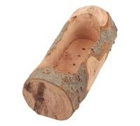 UKCOCO Gamelle en Bois Naturel pour Hamsters et Cobayes, Mangeoire Horizontale Ovale, Petit Plat Léger pour Rongeurs, Accessoire Pratique pour Alimentation Quotidienne, Facile à Nettoyer