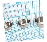 UKCOCO gamelle Suspendue pour Animaux de Compagnie Bol Alimentation Inoxydable Chiot Dehors Grand Petit Chien Pendaison Boire élevé Chiens Chat Chargeur pour l'Animal de Compagnie Silver
