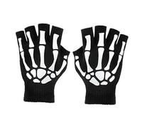 UKCOCO Gants Halloween Squelette Luminaires Mi Manches sans Doigts Chauds et Respirants pour Cyclisme Escalade et Activités Extérieures